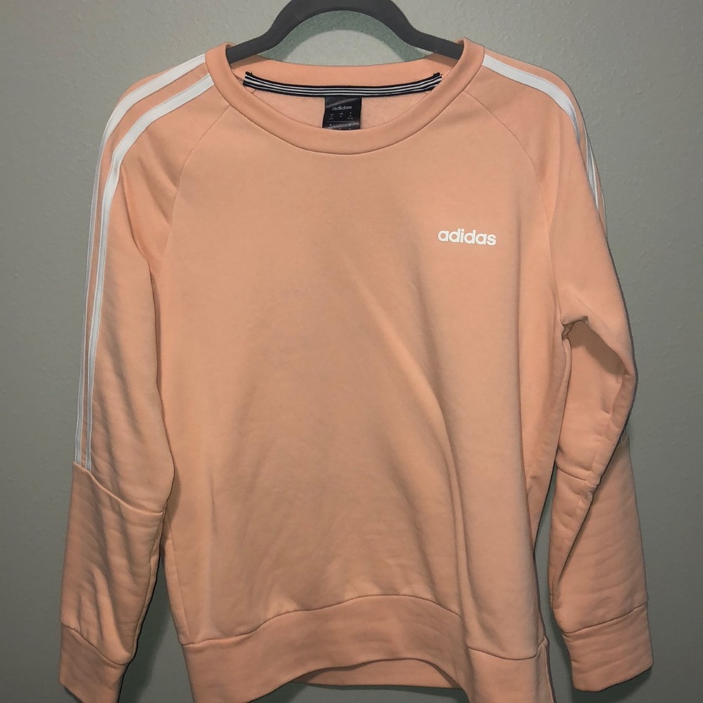 Peachy-pink Adidas crew neck sweatshirt